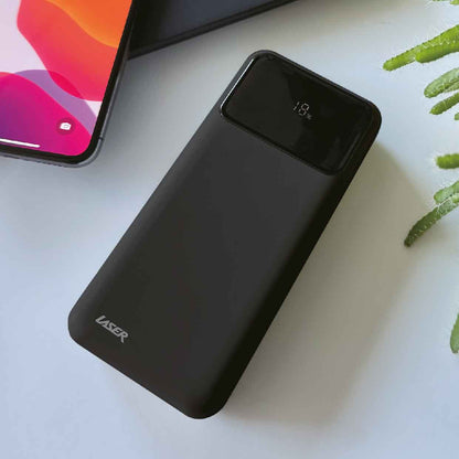 Laser 20000mAh Powerbank 18W PD with LED Indicator (Black)