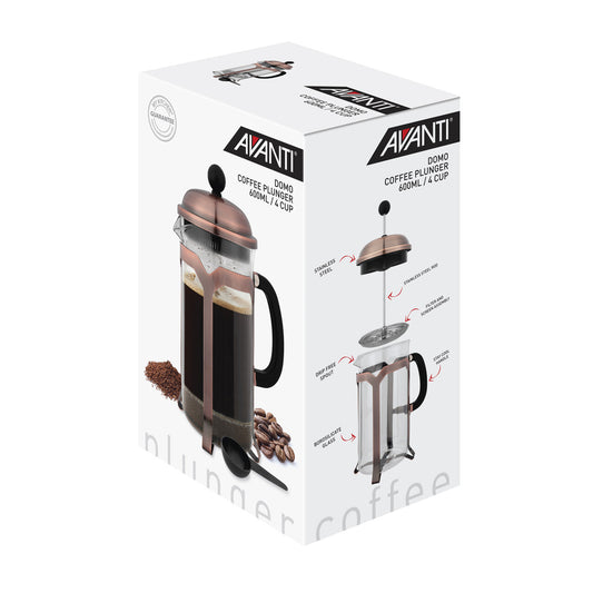 Avanti Domo Copper 4 Cup Coffee Plunger 600ml