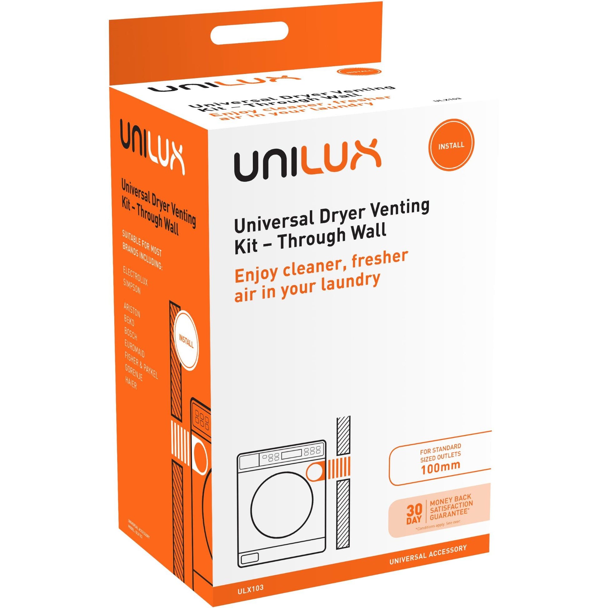 Unilux Universal Dryer Venting Kit Through Wall