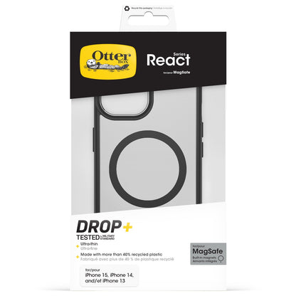 OtterBox React MagSafe Case - For iPhone 17e/16e/15/14/13 - Clear/Black -
