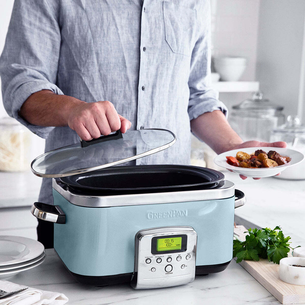 GreenPan Elite Blue Haze Electric Slow Cooker 230V 2200W Home Kitchen Cookware