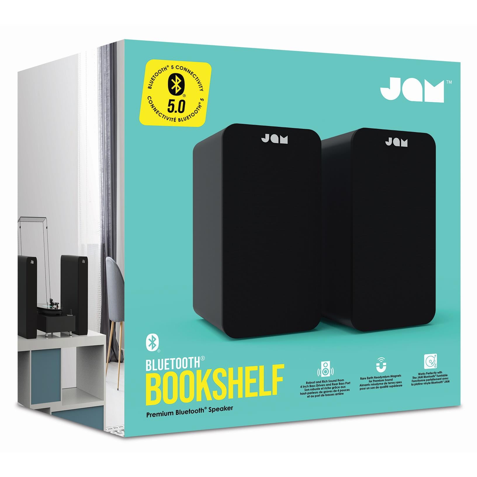 Jam Bookshelf Bluetooth Speakers (Black)