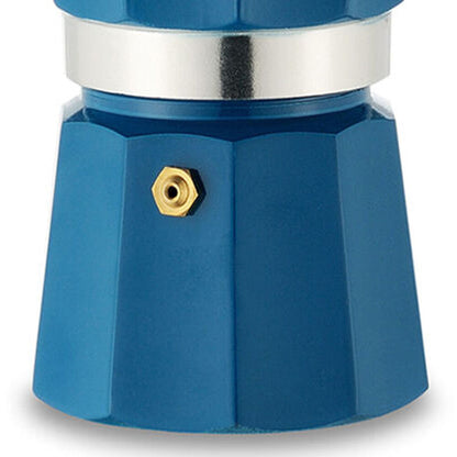 Pezzetti Italexpress Cafetiere 6-Cup Espresso Stovetop Coffee Maker Teal Blue