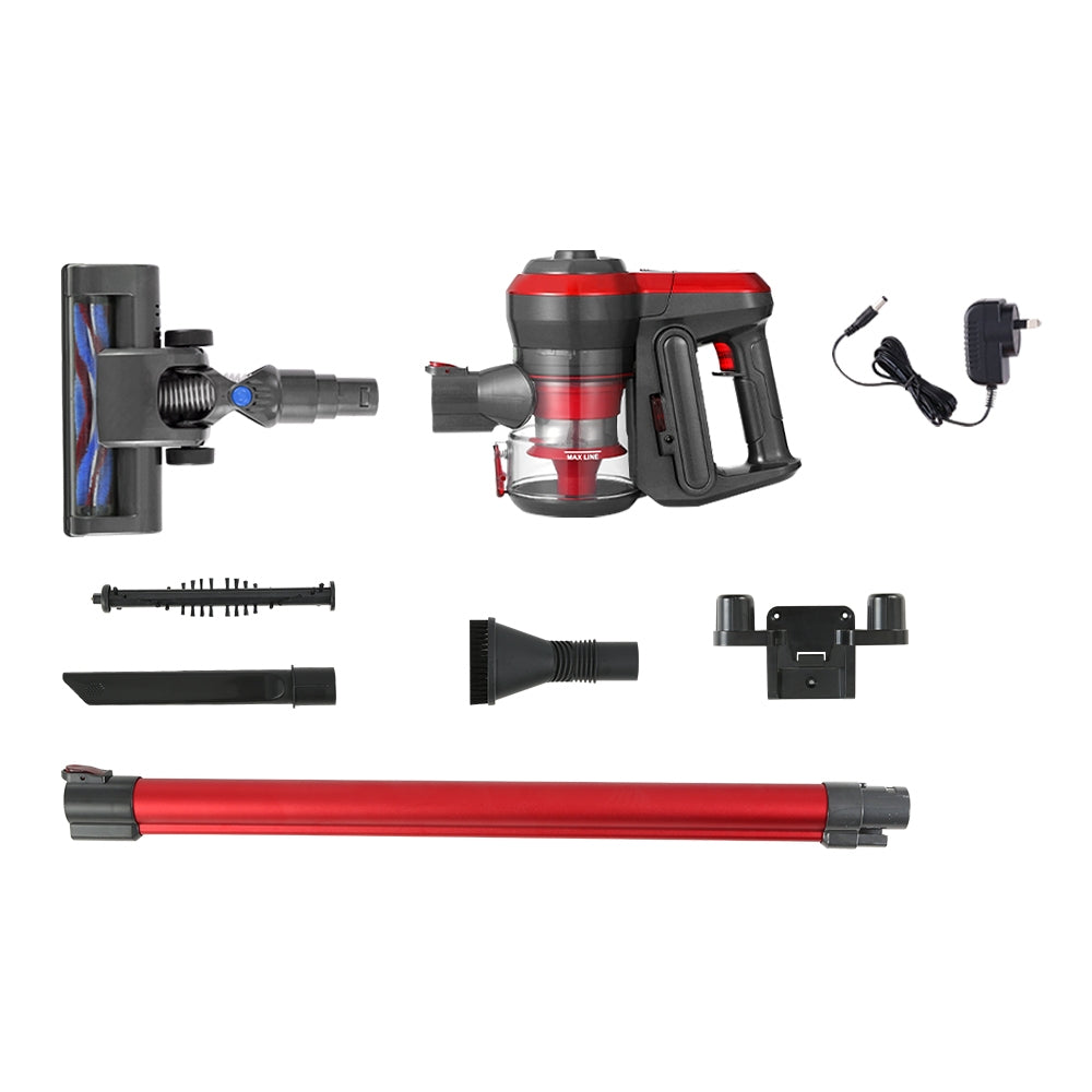 Devanti Stick Vacuum Cleaner Brushless Cordless 250W (Red)