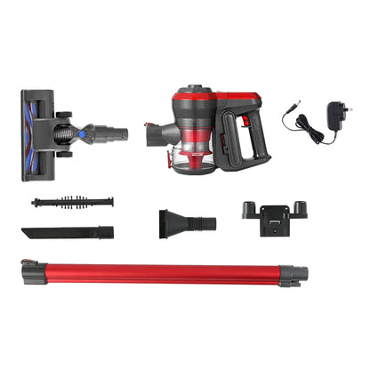 Devanti Stick Vacuum Cleaner Brushless Cordless 250W (Red)