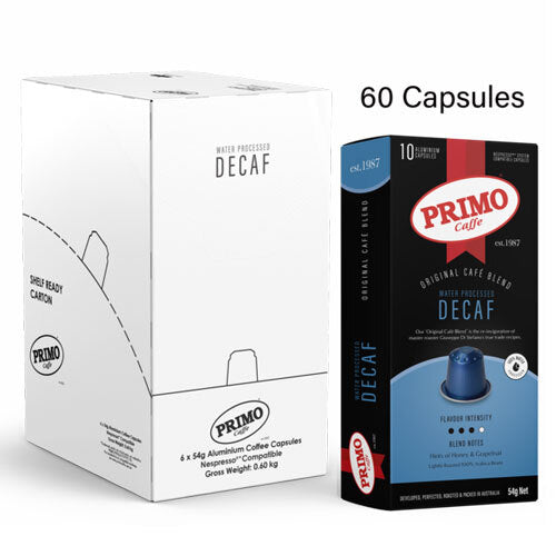 Primo Caffe Decaf Coffee Capsules (6 x 10-Pack) for Nespresso