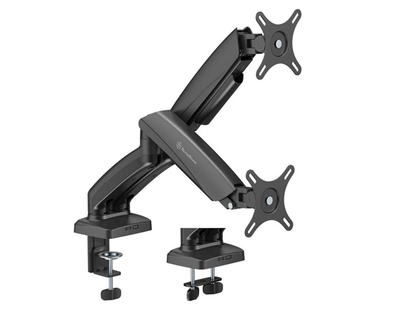 SilverStone ARM26 Dual Monitor Arm - Black