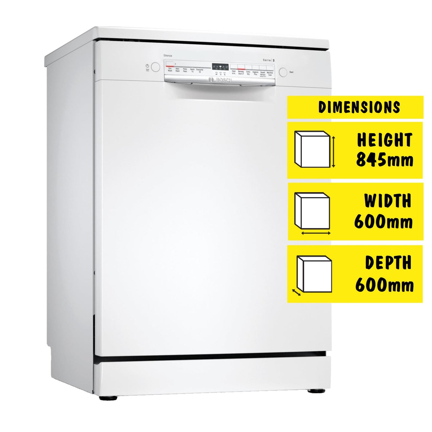 Bosch SMS2ITW01A Series 2 13-Place Setting Frestanding Dishwasher