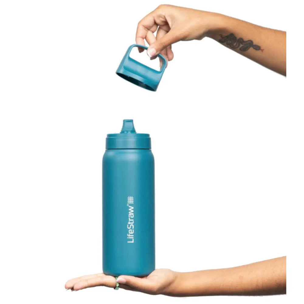 LifeStraw Go 2.0 700ml Stainless Steel Water Filter Bottle in Laguna Teal
