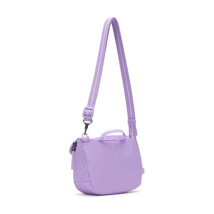 Pacsafe Go Anti-Theft RFID Blocking Expandable Saddle Crossbody Bag Lavender