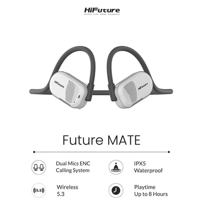 HiFuture FutureMate Open Ear Air Conduction Headphones ENC (Grey/White)