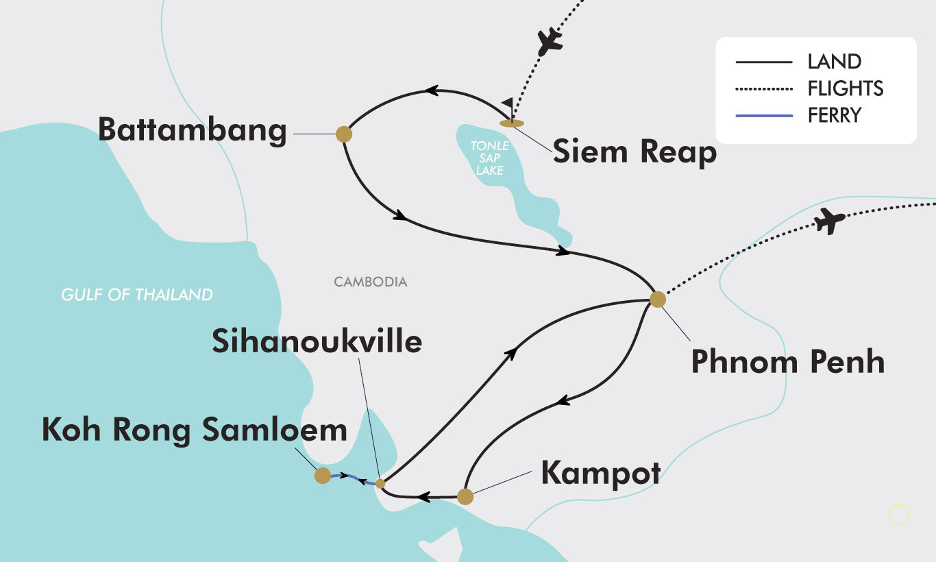 Cambodia Discovery tour map