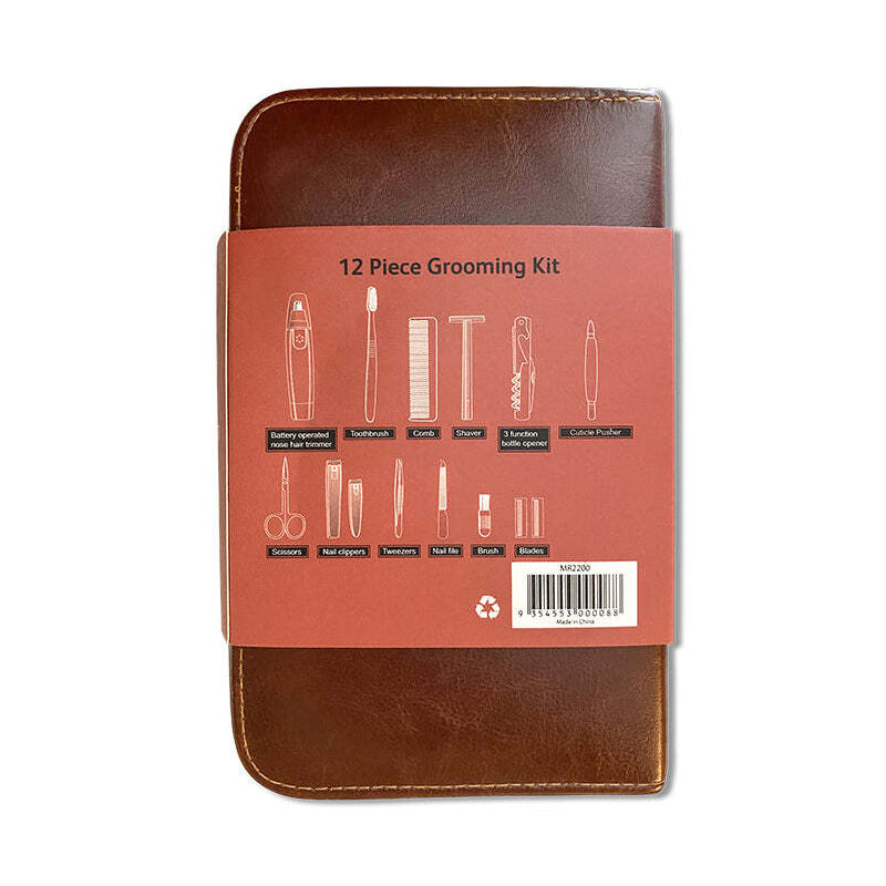 Men's Republic Grooming Zipper Bag Trimmer/Shaver/Comb Portable Kit 12.5cm 12pc