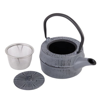 Teaology Cast Iron Teapot 350ml - Thatch Grey Black