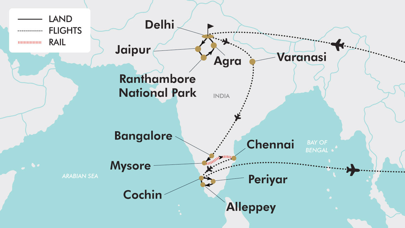 Ultimate India tour map