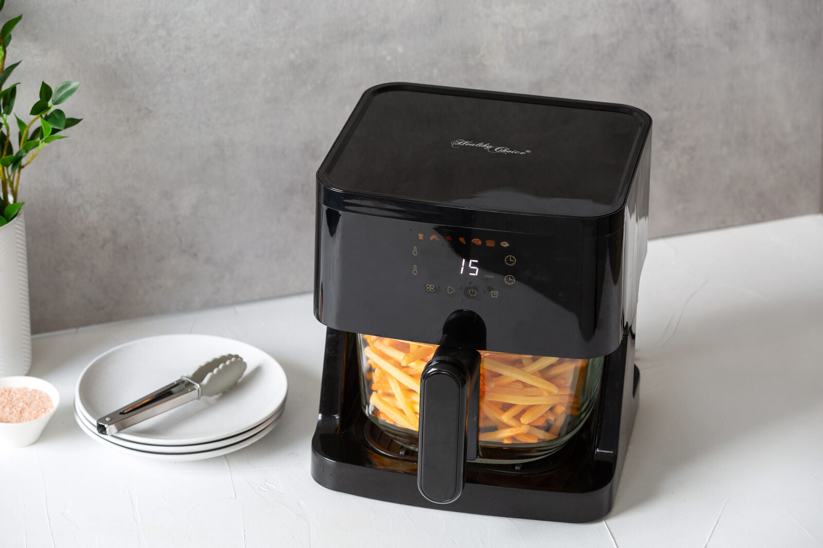 Healthy Choice 1350W 5L Touched Controlled Digital Air Fryer with Glass Basket