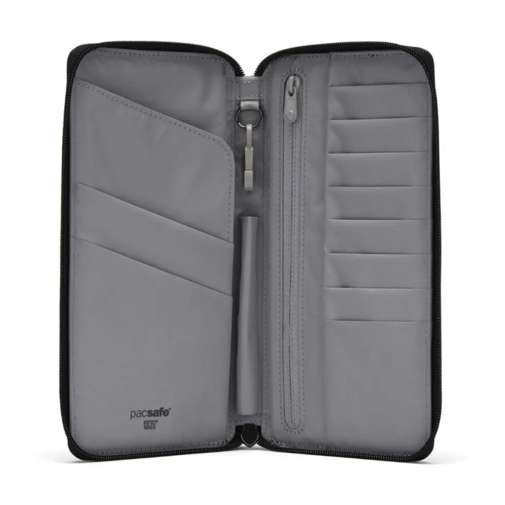 Pacsafe RFIDsafe RFID Blocking Mens Travel Wallet Recycled Polyester Jet Black