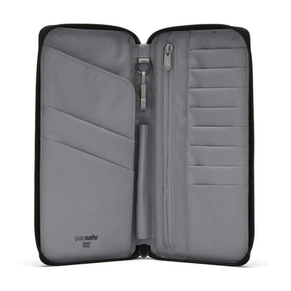 Pacsafe RFIDsafe RFID Blocking Mens Travel Wallet Recycled Polyester Jet Black