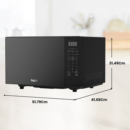 Total Chef 1200W Flatbed Inverter Microwave Oven with Smart Sensor 32L, Black