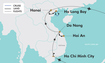 Highlights of Vietnam Tour Map