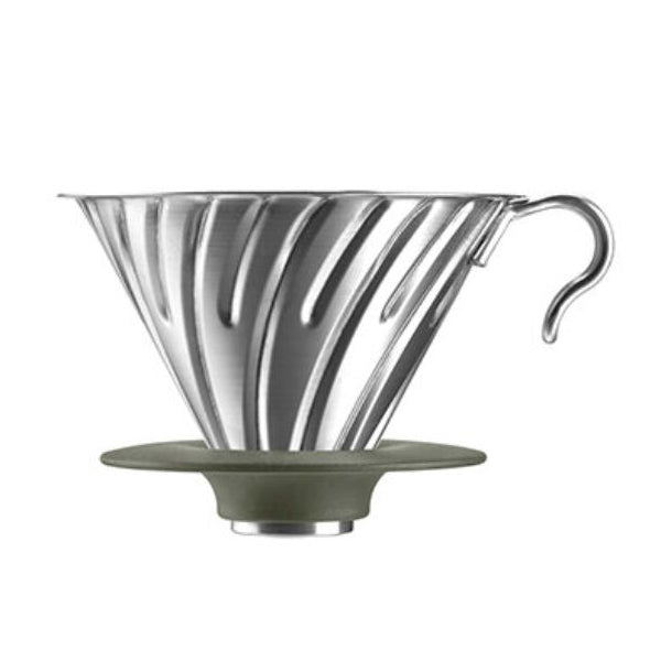 Hario Metal V60 Dripper - Silver - Black Base