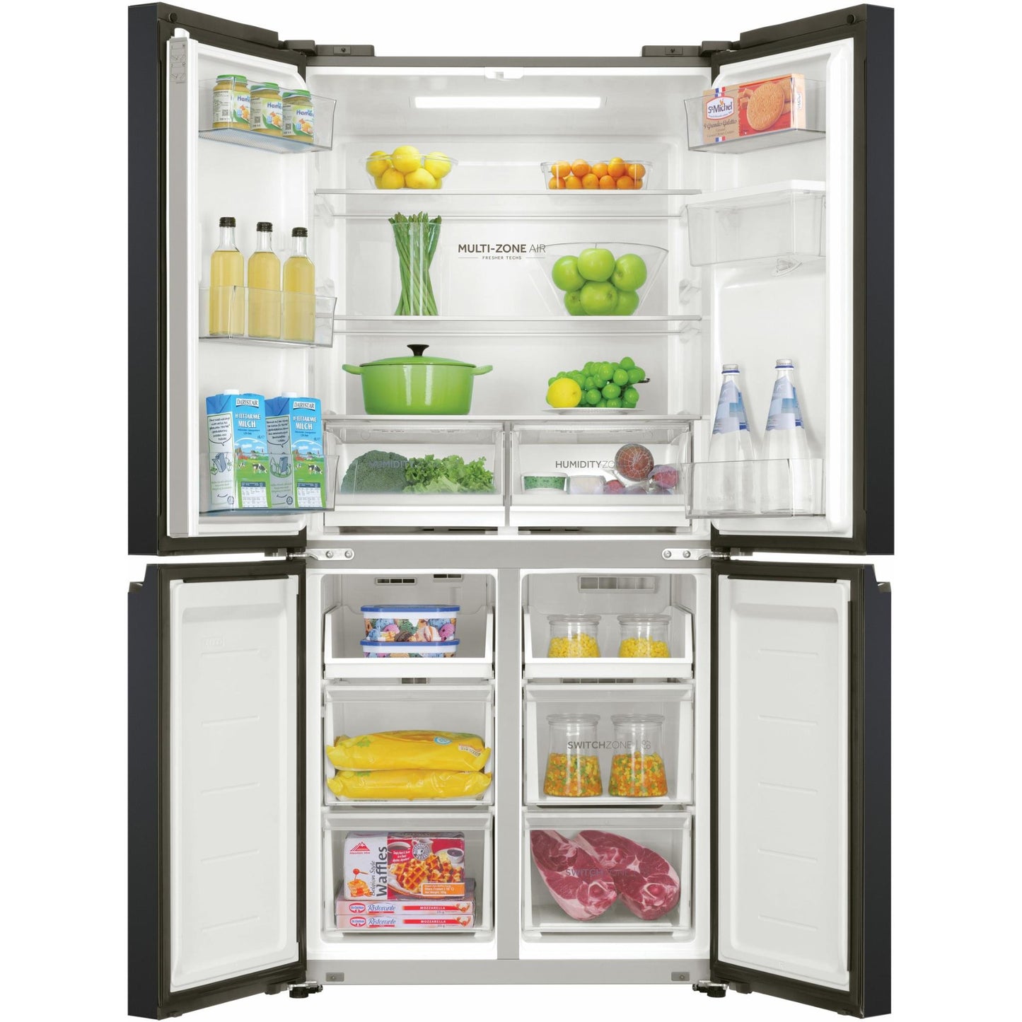Haier HRF580YHC 508L Quad Door Fridge (Black)