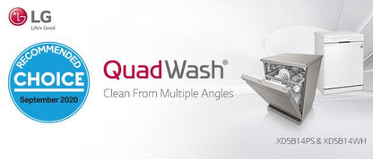LG XD5B14WH QuadWash 14-Place Setting Freestanding Dishwasher (White)