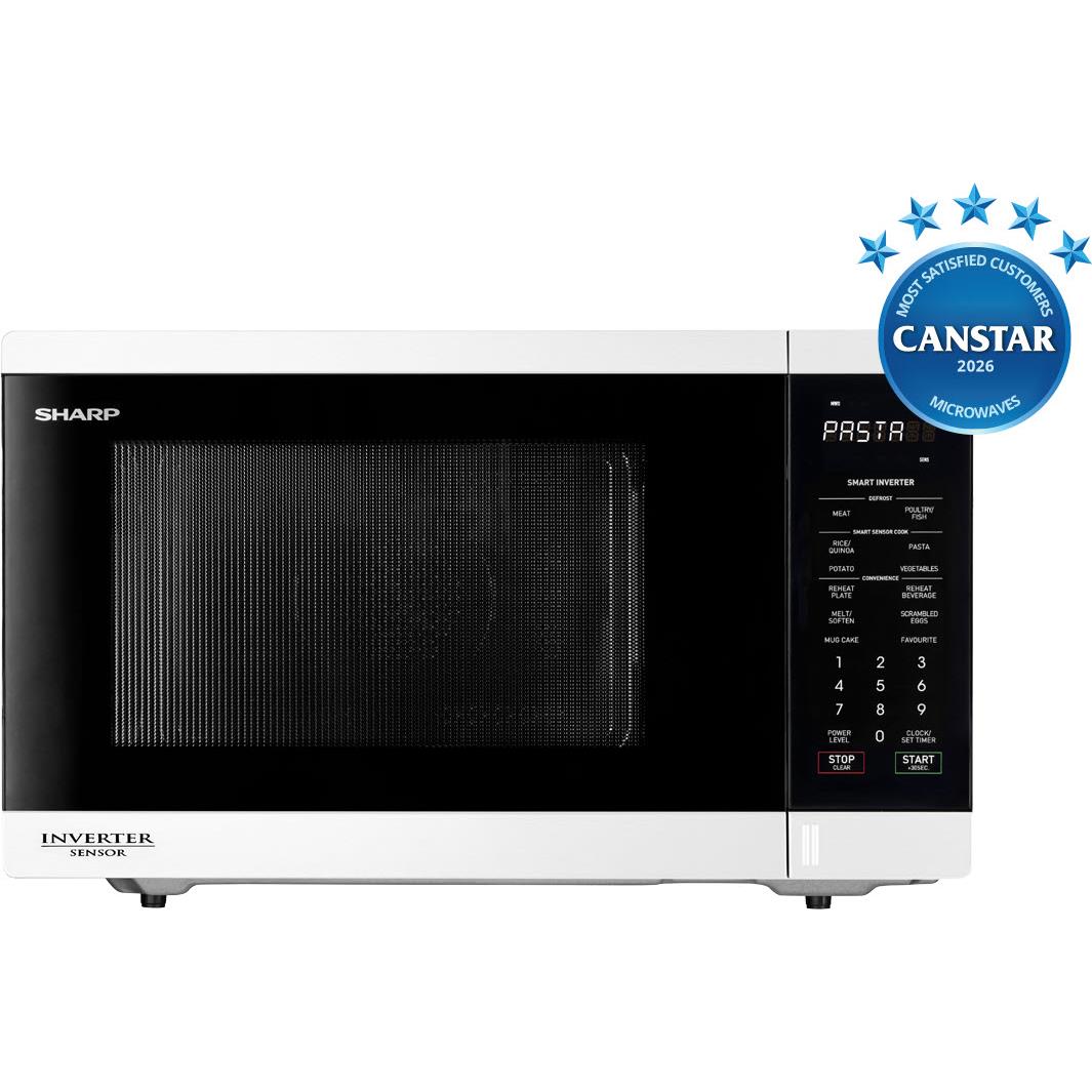 Sharp R350EW 1200W 34L Inverter Microwave (White)