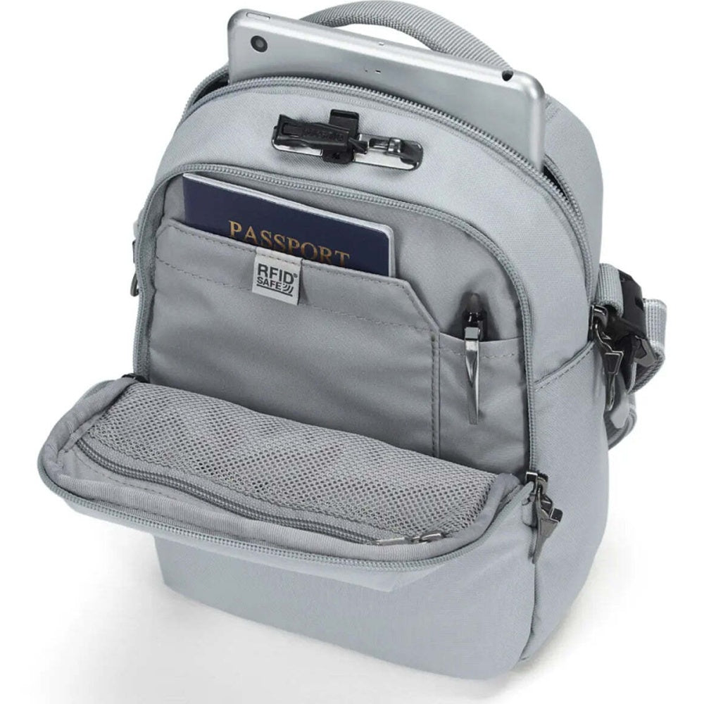 Pacsafe V Companion Anti-Theft Crossbody Bag RFID Tablet Fit Digital Grey