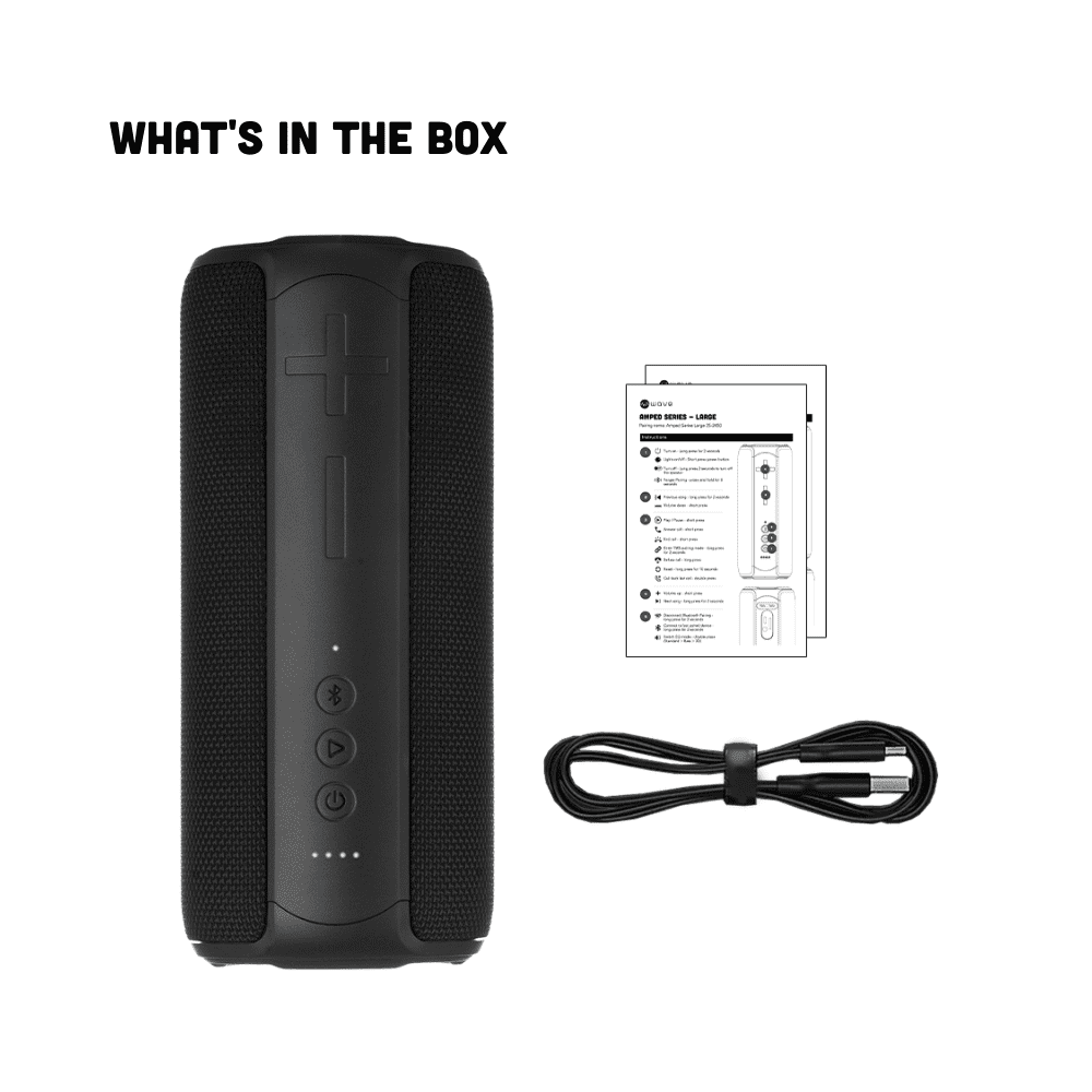 Wave 12W Portable Speaker Amped Series IPX7 LED Large (Black)