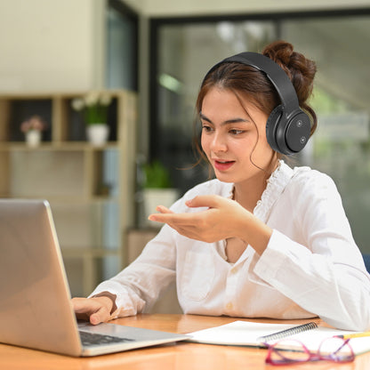Laser Foldable Bluetooth Headphones with Mic (Black)