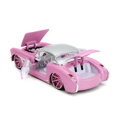 Jada 1:24 Scale Pink Slips Chevrolet Corvette 1957 Diecast Car Toy Model
