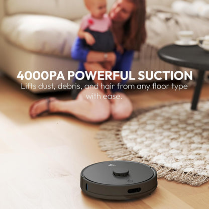 Mygenie Laser Sonic Ai Robotic Vacuum (Black)