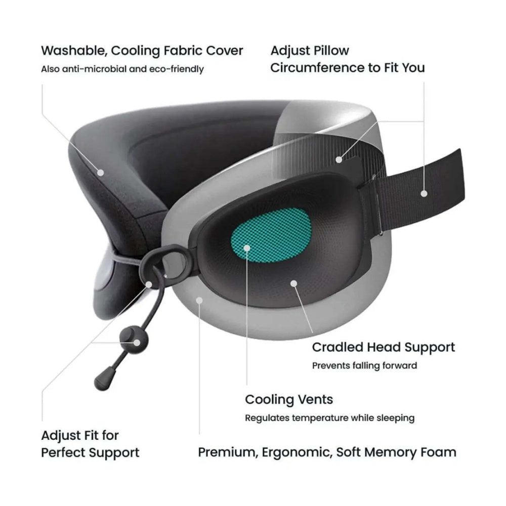 Cabeau Evolution X Adjustable Memory Foam Cooling Neck Pillow Turquoise/Charcoal