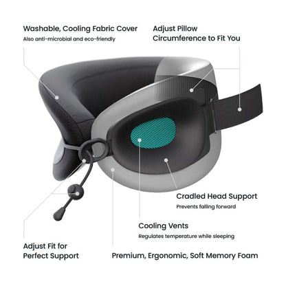 Cabeau Evolution X Adjustable Memory Foam Cooling Neck Pillow Turquoise/Charcoal