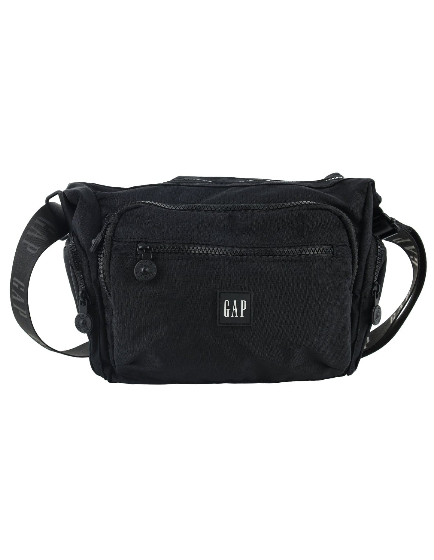 GAP Unisex Nylon Shoulder Crossbody Bag w/ Secure Zip 29x22cm Black