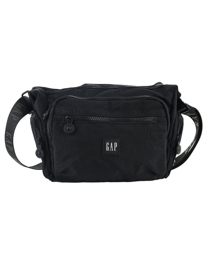GAP Unisex Nylon Shoulder Crossbody Bag w/ Secure Zip 29x22cm Black