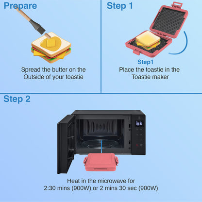 Laser Heatwave Tech Microwave Toastie Maker (Pink)