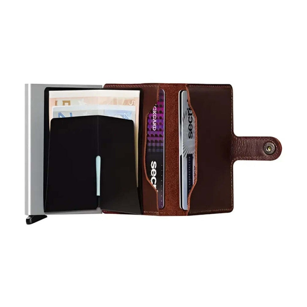 Secrid Miniwallet Compact RFID Leather Card Protector Wallet Dark Brown