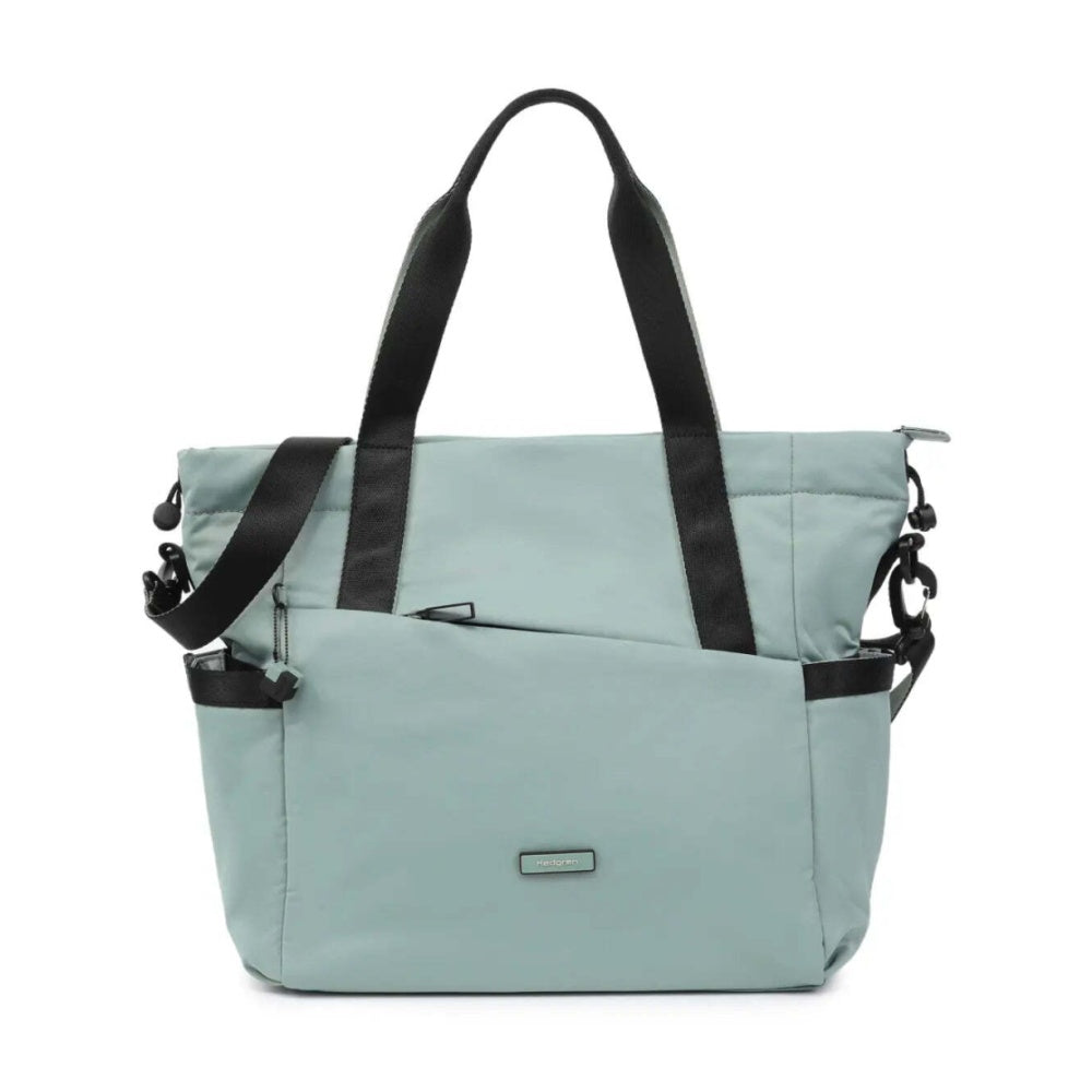 Hedgren Galactic Shoulder Tote Bag Water Repellent Polyester Green Milieu