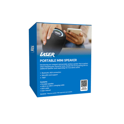 Laser Mini Portable Bluetooth Speaker with Dynamic Light Display (Black)