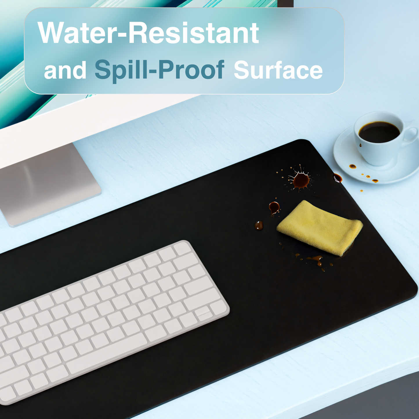 Laser Wireless Charging Desk Mat (Black)