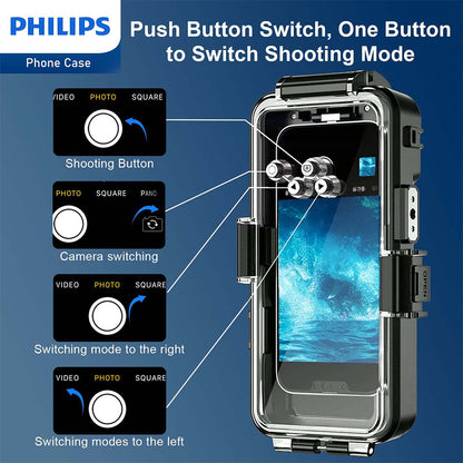 Philips Diving Phone Case for iPhone 7-14 Mobile Protection Cover (Clear)