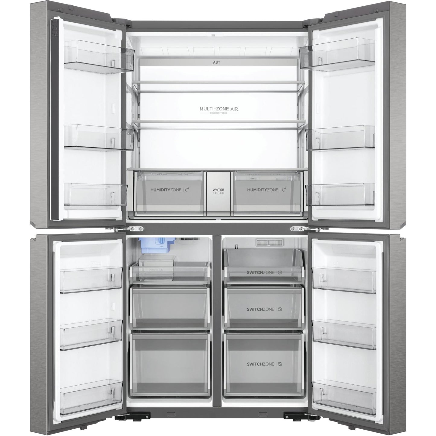 Haier HRF680YPS 623L Quad Door Fridge with Ice & Water (Satina)