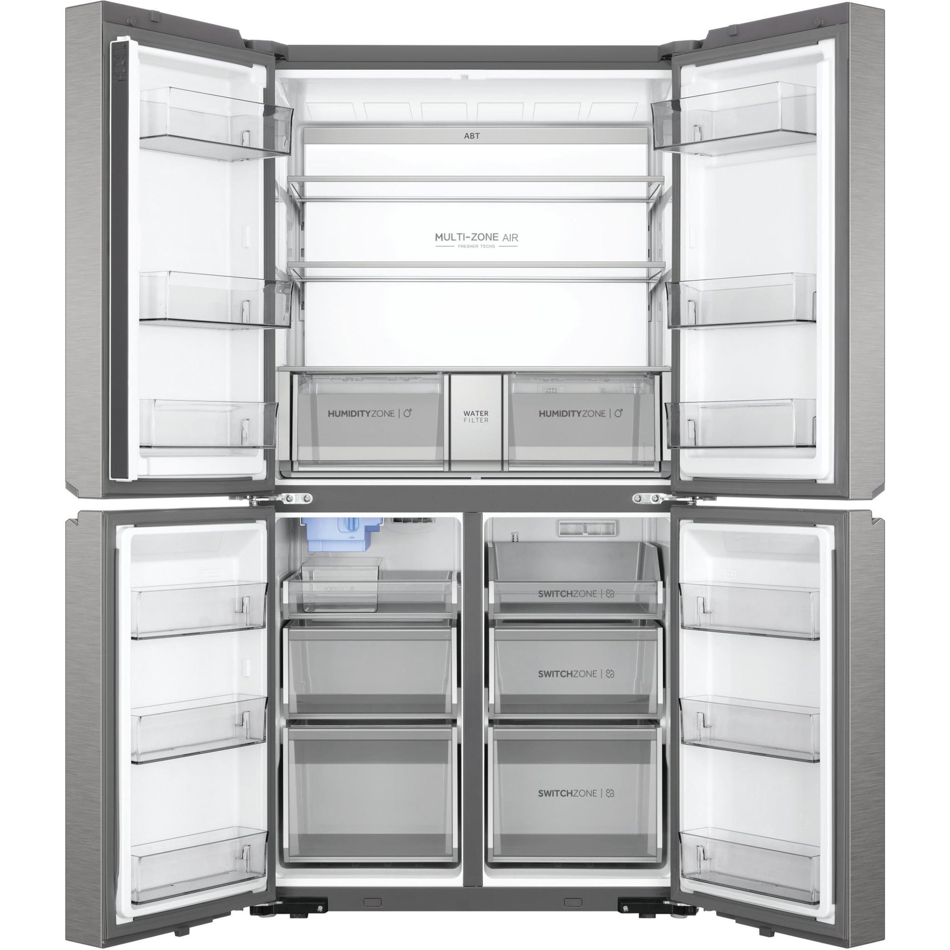 Haier HRF680YPS 623L Quad Door Fridge with Ice & Water (Satina)