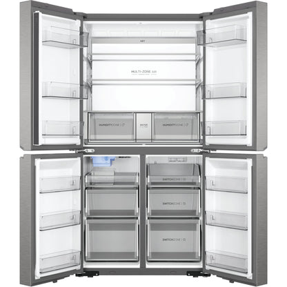 Haier HRF680YPS 623L Quad Door Fridge with Ice & Water (Satina)