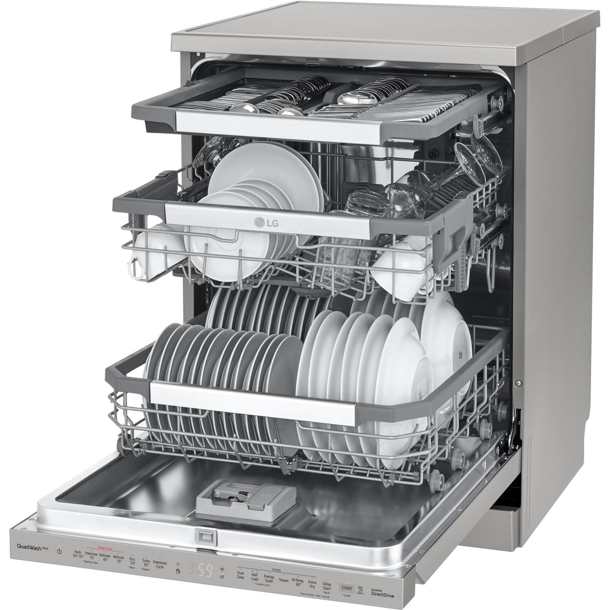LG XD3A25PS 15-Place Setting Freestanding Dishwasher (Platinum Steel)