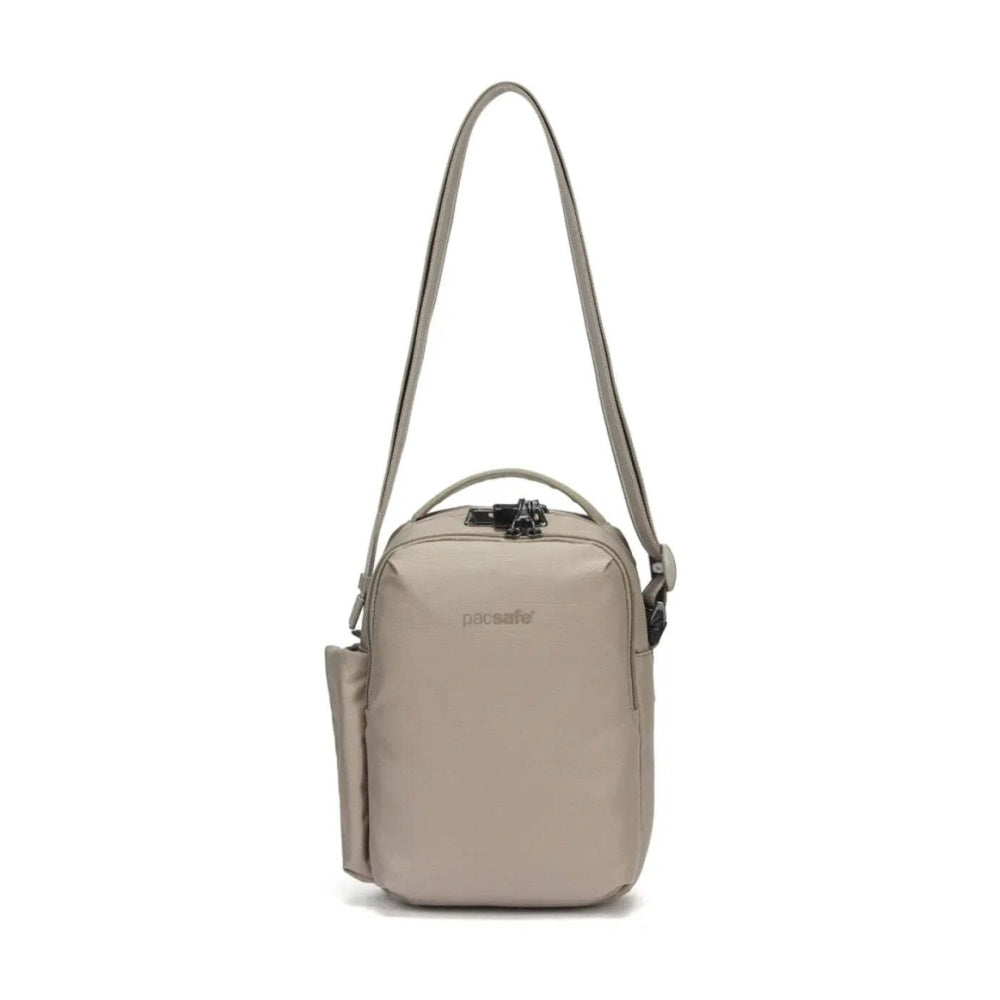 Pacsafe V Tour Anti-Theft RFID Blocking Tablet Fit Crossbody Bag Beige