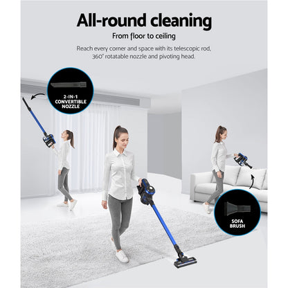 Devanti Stick Vacuum Cleaner Brushless Cordless 250W (Blue)
