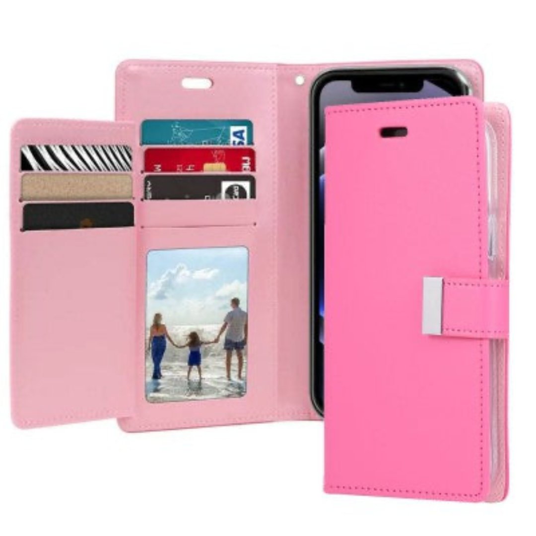Goospery Rich Diary for iPhone 16 Plus - Hot Pink